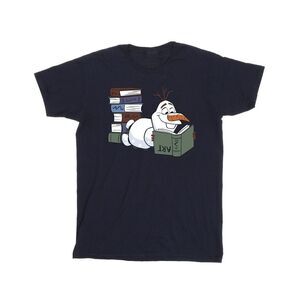 Frozen II Mens Olaf Reading Cotton T-Shirt / Navy Blue